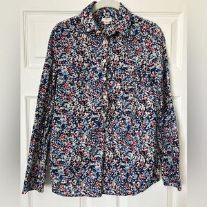 J.Crew Factory Floral Long-Sleeve Half-Button Shirt